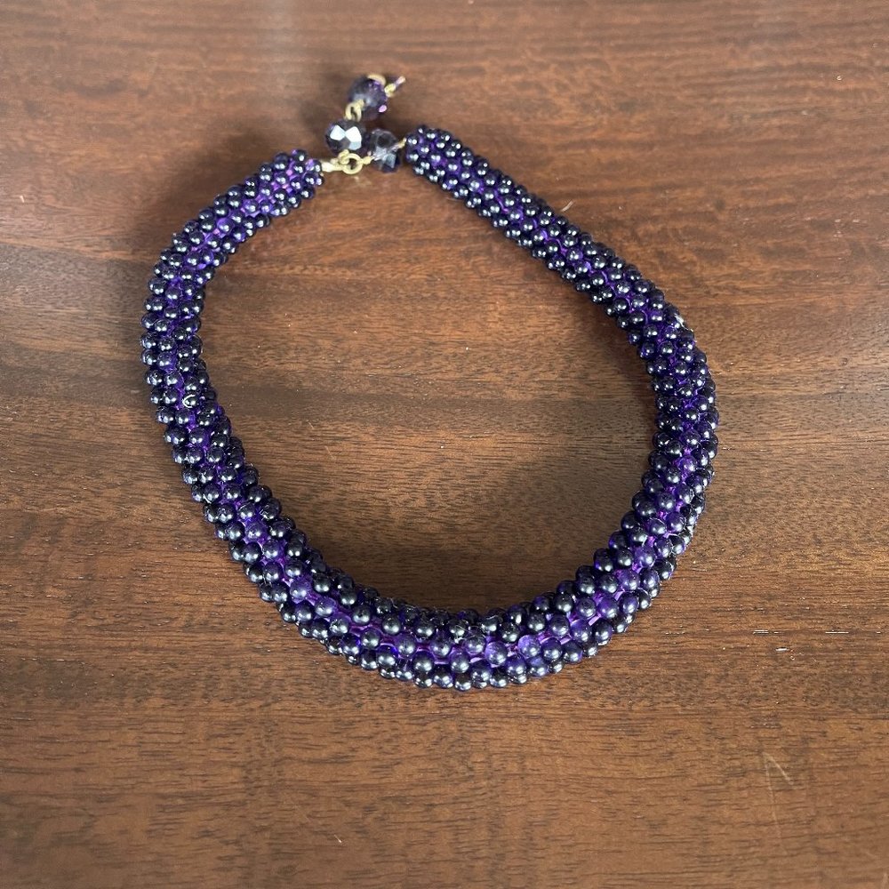 Murano Glass Necklace Purple